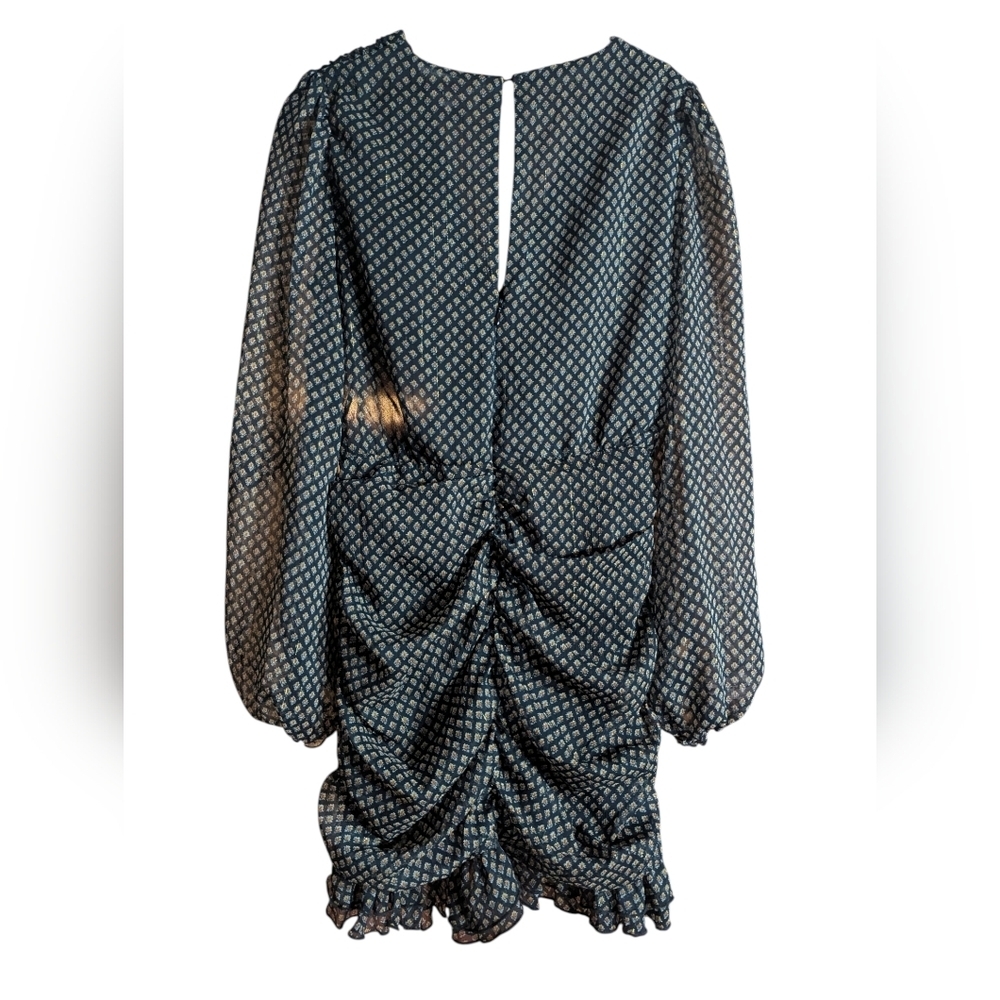 ✨ ZARA Ruched Metallic Mini Dress Date Night • Holiday Party • Wedding Guest NWT - Picture 7 of 10
